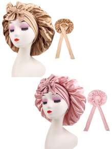3/2/1pc Silk Bonnet For Sleeping Women ,Luxurious Satin Silky Bonnet With Adjustable Tie,Hair Accessories For Women,Head Scarf For Women's Hair,Hair Care, And Shower Luxurious Satin & Silk Bonnet For Sleeping - Adjustable Comfort Fit With Tie Band - Unisex Night Hair Protection For Men & Women