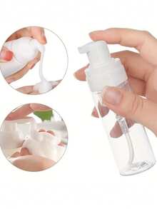 10pcs 30ml/1pc 60ml Refillable Foam Pump Bottle - Leak-Proof Travel Transparent Plastic Container With White Foam Dispenser, Suitable For Dish Soap, Shampoo, Lotion, Cosmetic Samples - High Quality For Kitchen & Bathroom, Portable Cosmetic Storage, Fashionable Design - Clear - View 2