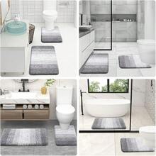 New OLANLY Bathroom Rug Set 2 Piece, Soft Absorbent Microfiber Bath Rug Set, Non-Slip, Machine Wash Dry, Plush Shaggy Bath Mats For Bathroom (30"X20"+24"X16",  Grey) - 灰色 30 英寸 x 20 英寸 + 24 英寸 x 16 英寸 - 查看 9