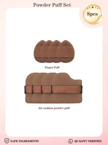 4pcs Makeup Sponge Set, Including Foundation Sponge, Air Cushion Puff, Mini Makeup Sponge. Suitable For Powder, BB Cream, Foundation, Blush, Sunscreen, Etc.