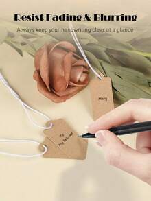 100pcs Brown Kraft Paper Tags With String, Suitable For Jewelry Tags, Price Tags, Christmas Gift Tags, Blank Tags For Pricing Gifts, Clothing, Merchandise, Clothing Tags, Party Gift Tags - Multicolor - View 2
