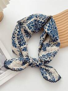 1 件女士柔软透气印花方巾/发带/三角巾，采用不褪色碎花图案，适合日常佩戴和搭配连衣裙。 - 彩色 - 查看 22