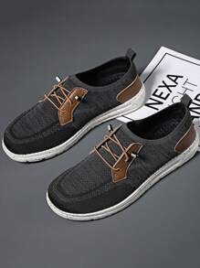 Zapatos casuales tipo mocasín hechos a mano de alta calidad para hombre, con suela tejida transpirable y de base suave, diseño de slip-on