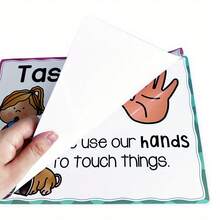 5pcs Educational 5 Senses Posters - Preschool Classroom Learning Charts, High Quality Paper Wall Art, Waterproof, Ink, Large Size - Multicolor - View 5