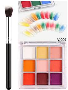 渐变美甲颜料粉套装 - 9色纯色渐变美甲粉，适用于极光和星空美甲设计，专业沙龙及DIY涂抹粉，打造创意全息美甲，附赠刷子，新年礼物，返校季好礼 - 彩色 - 查看 17