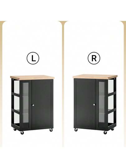 SoBuy FKW75 SCH, Kitchen Storage Trolley Serving Cabinet Tier Side Shelves, Zwart view 8