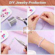 Stainless Steel Solid Wire For DIY Crafts - 0.3-1mm Thin Beading Wire Rope, 10m/Roll Bulk Vacuum-Sealed Jewelry Making Supplies