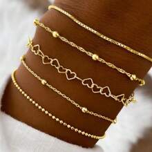 13/5 pulseiras empilháveis com design de coração e contas, joias modernas e minimalistas, adequadas para o dia a dia, festas, feriados, presentes para meninas, mulheres, amigas, família, namorada, Natal, o ano todo
