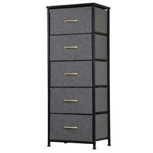 Storage Tower Organizer W/5 Drawers Metal Frame Drawer Organizer Dark Grey - 1 - View 1