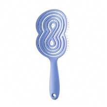 1pc Plastic Hair Brush With Fluffy Bow-Shaped Bristles, Soft Detangling Comb For Wet & Dry Hair, Resin Handle