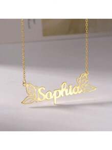 1 Peça Colar Personalizado de Borboleta em Aço Inoxidável Dourado - Elegante e Fofo Pingente Personalizado com Corrente Delicada, Adequado para Uso Diário e Ocasiões, Presente Personalizado | Pingente Personalizado | Design Requintado, Decoração de Borboleta