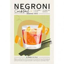 1pc Gift Cosmopolitan Posters Print Cocktail Drink Minimalist Wall Arts Nordic Vintage Alcohol Recipe Canvas Painting Wall Picture Home Decor Optional Frame ,Wall Art With Frame - Multicolor - View 32