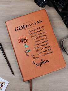 Personalized Prayer Journal Christian Gift For Women God Says I Am Positive Affirmations Leather Notebook Graduation Christmas Birthday Gift,School Supplies,Back To School,Christmas Gift Supplies - Multicolor - View 8