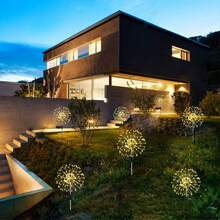 2pcs 60/90/120/150/200 LED Outdoor DIY Lights, 8 Lighting Modes Solar Fireworks Lights, Courtyard Garden Landscape Lights, Wedding And Wedding Atmosphere Lights, Christmas Decoration - Multicolor - View 3