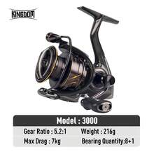 Kingdom Micro Fly Pro Reel Spinning Fishing Reel 160g Utra Light 8+1 Bearings 8KG Max Drag 5.2:1 Gear Ratio Fishing Reel - Black - View 14