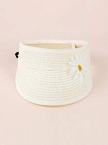 1 pieza Sombrero de sol unisex con decoración floral para bebé/niño pequeño, sombrero de playa de verano