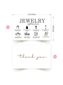 50 件珠宝保养卡、珠宝保养说明卡、感谢卡、售后服务卡珠宝配件珠宝包装插页 9*5.4 厘米 返校 - 紙質多色 - 查看 10