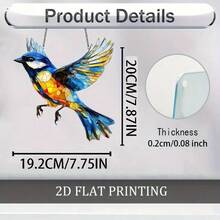 1 pieza Decoración de pared de acrílico de doble cara con atrapasol en forma de pájaro azul hermoso en jardín, ornamento extravagante, regalo perfecto para madres, novias y mejores amigas, adecuado para amigos, diseño plano 2D