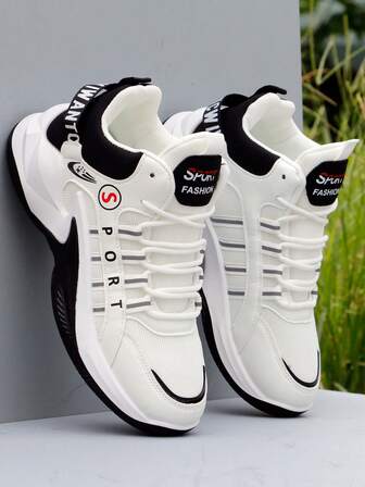 Herrskor för sport, basketskor, nya höga sneakers, halkfria, slitstarka, andningsbara, för tonåringar, studenter, vit