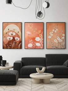 3 Pieces Nature Inspired Poster, Subtle Colors Paintings, Contemporary Decor Art Prints, Minimalist Canvas Print Wall Painting, Floral Print Room Aesthetic, Elegant Wall Arts, Wall Art, Room Aesthetic, Posters, Ideal Gift, Optional Framed ,Wall Art With Frame