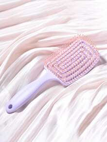 1pc Hollow Arc Mosquito Coil Comb, Purple And Pink Rake Comb For Men And Women, Massage Comb, Smooth Hair Comb - Mauve Purple - View 2