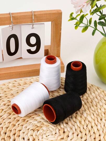 2/4pcs Sewing Thread Polyester Thread Set Strong Black White 402 Mini Spool Sewing Threads For Hand Machines