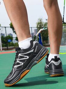 Men's Black Badminton Sneakers, Sports & Casual Shoes - Black - View 4