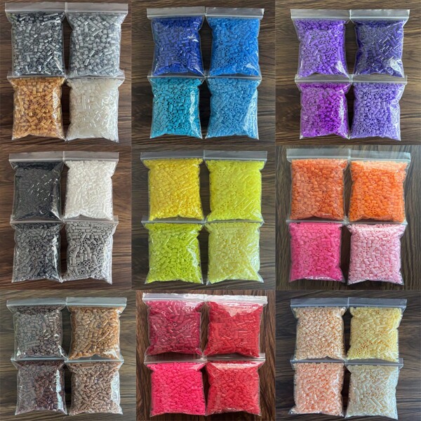 4 Tüten á 2000 Stücke 5mm Bügelperlen mit großen Löchern für DIY Handwerksartikel zur Schmuckherstellung - Schmelzperlen, Pixel-Puzzleperlen für kreatives Basteln - perfekt für Schmuckdesigner