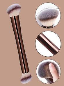 3件套专业铝管双头化妆刷套装，包含柔软粉底刷、腮红刷、散粉刷、遮瑕刷、轮廓刷和晕染刷，必备化妆刷，刷毛柔软，便携易用，适合旅行携带，是送给女性和女孩的理想礼物。