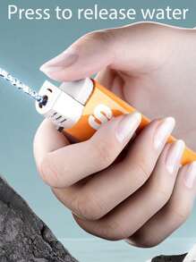 1pc Creative Prank Toy Water Gun Lighter Shaped Mini Squirt Gun, Funny Gag Gift!