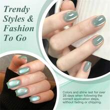 Mtssii 7ml Moonlight  Magnetic Gel Nail Polish Glass Beads Summer Pink Golden Silvery Glitter Soak Off UV Gel Nail Art Varnish Nail Supplies - 薄荷綠 - 查看 4
