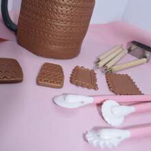 Polymer Clay Tool Wave Line Sewing Line Texture Roller Cutter Dot Stylus Pen DIY Clay Jewlery Making Tool