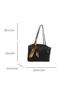 New Luxury Graphic Pattern Versatile Ladies Shoulder Bag Tote - Black - View 3