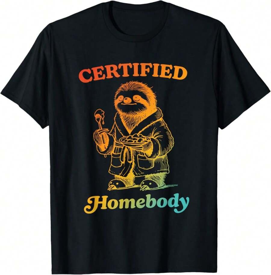 Camiseta divertida para introvertidos "Certificado de amante del hogar" - Negro - Ver 1