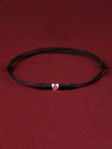 1 Stück rotes Perlenarmband, handgemachter verstellbarer Glücksseil-Armreif, Schmuck für Kinder, Studenten