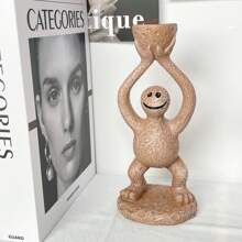 1pc Hand-Held Altar Abstract Statue Candle Holder, Suitable For Living Room And Bedroom Decoration, European Style Art Resin Crafts, A Nice Gift