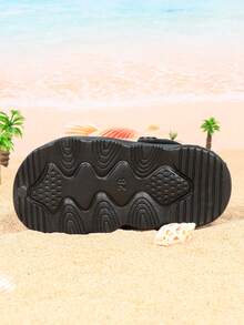 Fashionable, Breathable Sandals With Cute & Cool Car, Excavator Floral Decorations, Suitable For Boys, Quick-Drying & Lightweight, Suitable For Indoor, Outdoor, Shower, Beach, Pool, All Seasons - Black - View 7