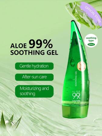 HOLIKA HOLIKA 芦荟 99% 舒缓凝胶 250ml - 不粘腻 99% 芦荟晒伤缓解 - 舒缓保湿 | 保湿，轻盈 | 凝胶类型 | 不油腻 | 快速吸收于面部、皮肤身体和头发 | 不含防腐剂 | 不含矿物油 韩国美容，韩国彩妆