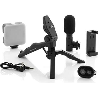 InnovaGoods InnovaGoods® Vlogging Kit (6 Pieces), A Tripod For Professional Video Recording With An LED Ring Light, Microphone, And Remote Control. Ideal For Vloggers, YouTubers, And Content Creators. ⚫ FREE Shipping ✅ Delivery Within 24/48 Hours To Mainland Spain.