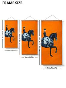 1/2Pcs, Optional Frame, Large Size Canvas Printing Painting, Modern Fashion Style, Grand And Luxurious Orange Horse, Room Decoration Stuff, Wall Art Poster, Maximum Size 70*140cm, Living Room Sofa Background Decor, Foyer Corridor Decor, Home Decor, Bedroom Decor, Bathroom Decor, Decor Room, Office Decor, School Decor, PVC Rigid Pipe Packaging