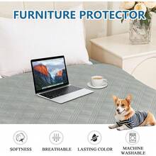 Hyha Waterproof Dog Blanket, Reversible Pet Bed Blanket, Soft Sofa Couch Cover For Dogs Washable, Waterproof Pet Couch Covers For Sofa Puppy Cats Furniture Protector(30"X70", Grey/Dark Grey) - Grey+dark Grey - View 5