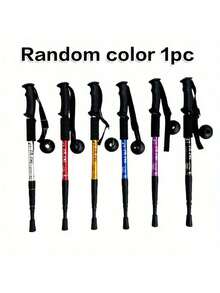 超轻可调节登山杖，符合人体工程学的 T 形手柄和减震系统 - 耐用铝合金材质，握感舒适，适合徒步旅行 - 彩色 - 查看 6