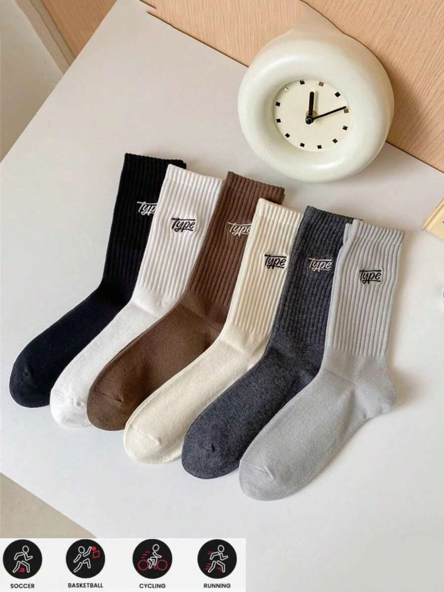 5/3/1 pares de meias masculinas, meias esportivas respiráveis que absorvem a umidade, meias longas casuais e versáteis, primavera/verão