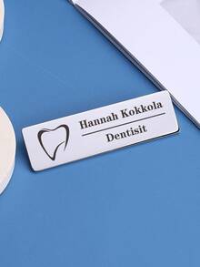 1pc Custom Engraved Name Badge Pin,Stainless Steel Name Tag Square Shape Badge For Managers And Professionals, Minimalist Design Business ID - Multicolor - View 15