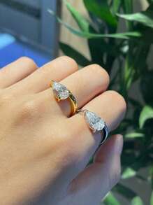 1pc Silver Color 3ct Moissanite Women's Engagement Ring With GRA Certificate