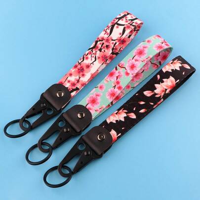 1pc Cherry Blossom Carabiner Keychain, Suitable For Backpacks, Bags And Clothes, Perfect For Friends Car Accessories Bag Charm School Cute Goth Y2k Christmas Gift Ideas