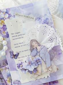 CANDY POETRY 1 Packung mit 30 Blatt Aquarell Botanik Planer Aufkleber, minimalistisches kreatives Urlaubsgeschenk, DIY Scrapbooking dekoratives Papier, handgemachtes Collage-Material, personalisiertes Planer-Schreibwarenzubehör für Schule, Schulmaterial, Schulanfang