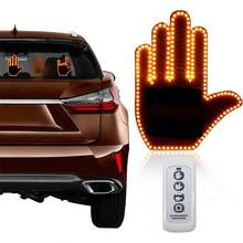 Luz de dedo con gestos para coche, señal LED de furia al volante, para expresar amor, gestos de pájaro, alto, saludos y advertencias, modelo de 3 luces con gestos, luz de mano para ventana. - A - Ver 7