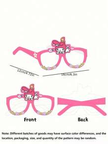 Sanrio 6 pièces/set Lunettes de fête d'anniversaire hello kitty mignonnes, décoration de fête, lunettes, cadeau d'anniversaire de dessin animé (certaines pièces peuvent être aléatoires)