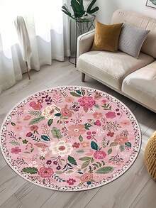 1pc Floral Carpet, Profuse Flowers, Decorative Carpet, Home Decor Carpet, Exquisite Edging, Skin-Friendly, Odorless, Washable Carpet, Rug, Living Room Decor Carpet, Bedroom Decor Carpet, Bathroom Decor Carpet, Study Room Decor Carpet, Wardrobe Decor Carpet - Multicolor - View 15